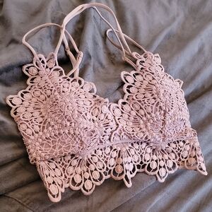 Elegant Lace Bralette in Soft Dusty Mauve